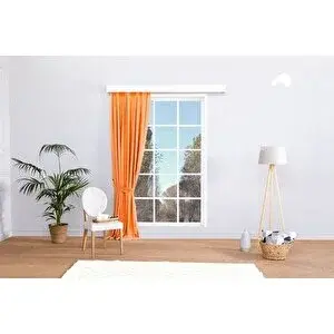 Vivense Massarelli̇ Fon Perde Turuncu 1-2 Seyrek Pi̇le 100x260