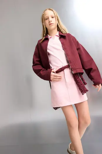 %100 Pamuk Gabardin Etek Kız Çocuk