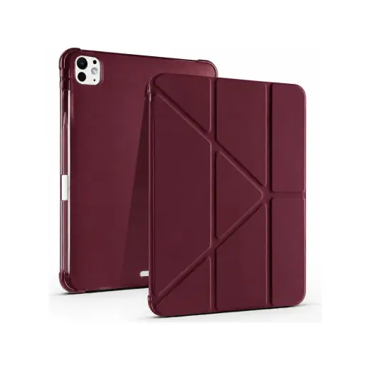 Five-E Apple iPad Pro 11 (2022) 4. Nesil Yatay ve Dikey Standlı Antişok Köşe Korumalı Kalemlikli Origami Slikon Kılıf A2759 A2761 A2435