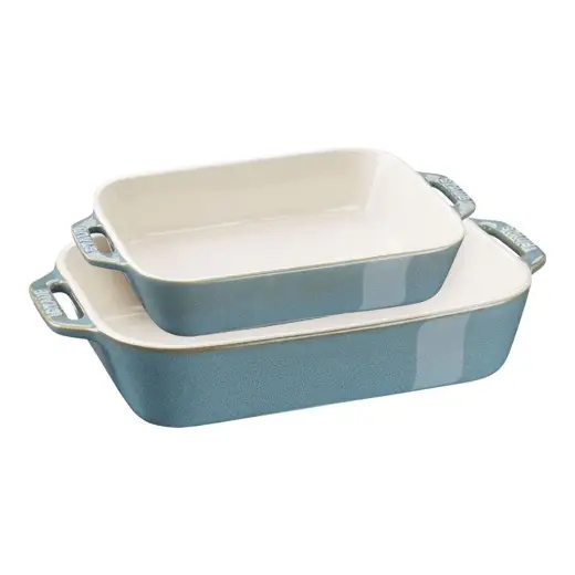 Staub Seramik Fırın Kabı Seti, 2'li Antik Turkuaz