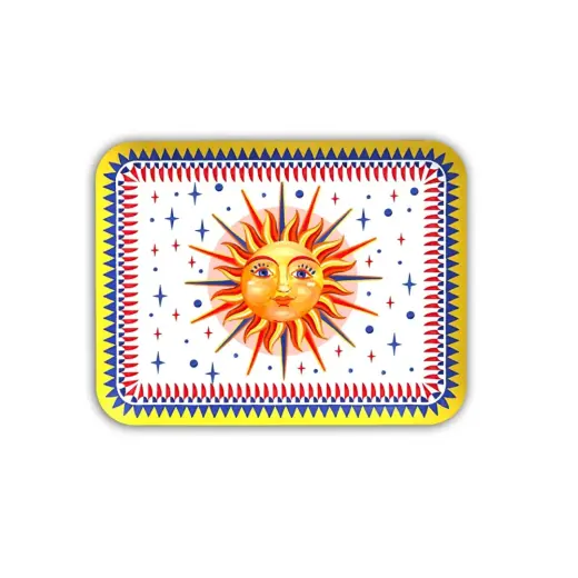 Baci Milano Dolce Vita Güneş Desenli Metal Dikdörtgen Tepsi 20X25 cm