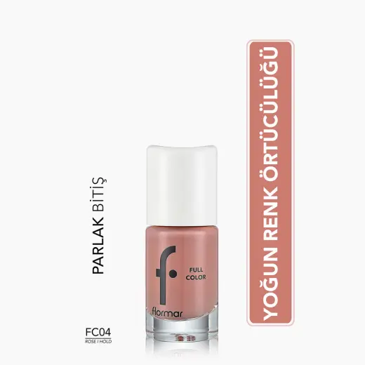 Flormar Full Color Ekstra Yoğun Pigmentli Oje FC04 Rose I Hold