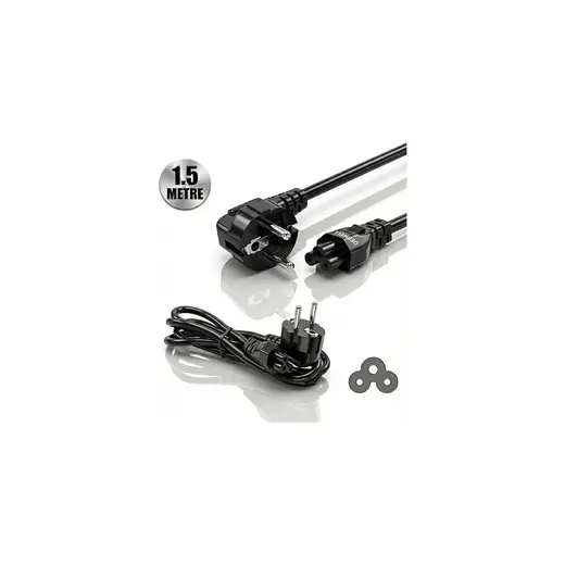 Derwell 1.5 Metre 1.5mt Notebook Laptop Şarj Adaptörü 3lü Yonca 3 Pinli Dizüstü Bigisayar Power Güç Kablosu C5 Cabble