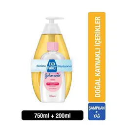 Johnsons Baby Şampuan 750 ml + Bebek Yağı 200 ml 2