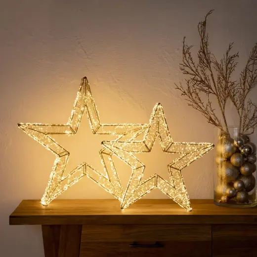 Rita Led Işıklı Yıldız Dekor 50 cm Altın