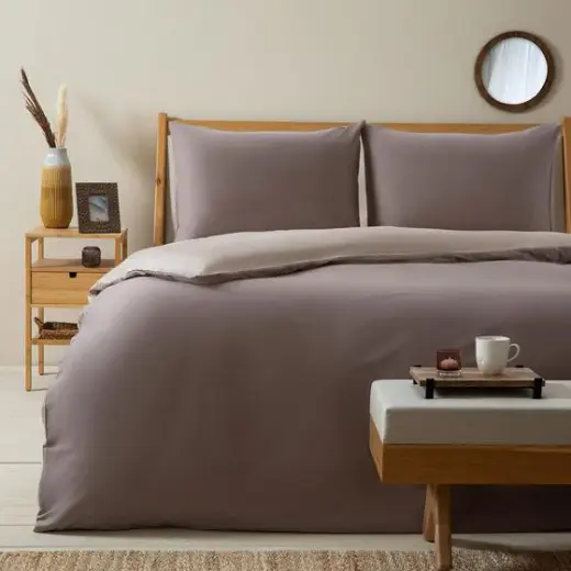 Bettıe %100 Pamuk Tek Kişilik Nevresim Seti 160X220 Cm BEJ/TAS