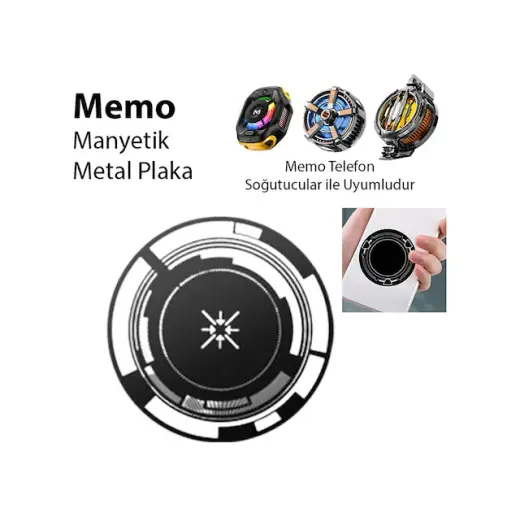 Memo Manyetik Metal Halka - Memo Telefon Soğutucu Uyumlu Cx07-cx08 Ve Manyetik Tüm Modeller