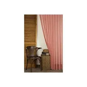Vivense Kirçilli Keten Pi̇lesi̇z Tül Perde, Kirmizi, 400x260