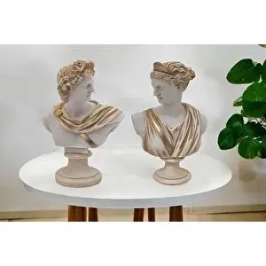 Vivense Artemi̇s & Apollo Büst Set Krem Gold Eski̇tme