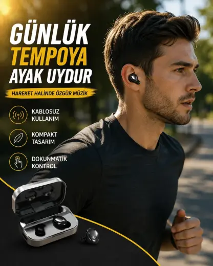 Mey Mey İthalat LED Ekranlı Kablosuz Kulaklık – Gürültü Önleyici Mikrofon ve Dokunmatik Özellikli Najmaddin