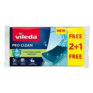 Vileda Pro Clean Klasik Sünger Düz 2+1