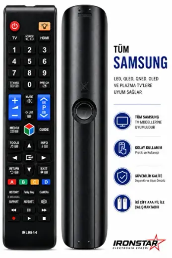 TV kumandası / Smart TV kumandası / televizyon kumandası / akıllı TV kumandası / uyumlu kumanda / TV uzaktan kumanda / oled tv / qned tv / led tv ırl9844