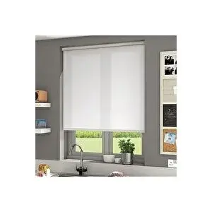 Kidmex Beyaz Keten Modern Stor Perde Eteksiz 140x260 cm