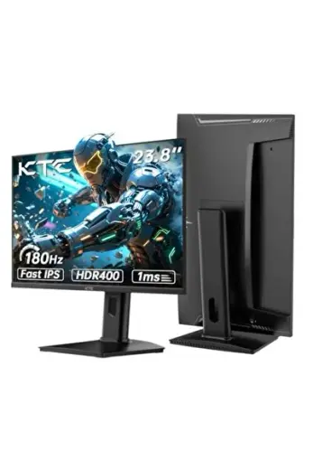 Oyun Monitörü, Hızlı IPS Panelli 24 İnç QHD 2K@180Hz / 144Hz Ekran, 1 ms, HDR 400, Adaptive Sync, 400 cd/m² Parlaklık, Dikey ve VESA için Ayarlanabilir Stand (100x100 mm)