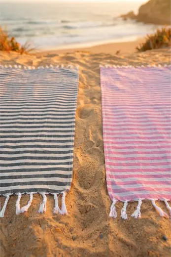 Zeynep Tekstil Stripe 2 Adet 75x150 Cm Plaj Havlusu Peştemal Havlu Renkli