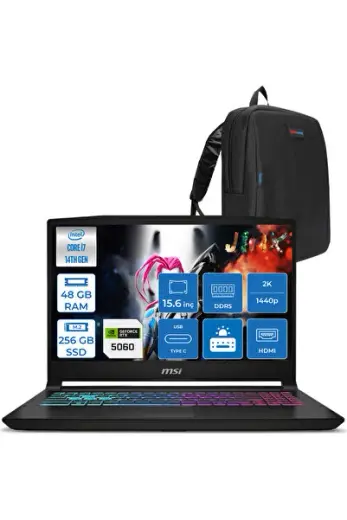 Katana 15 Hx İ7-14650HX 48GB 256GB SSD 8GB/RTX5060 115W 15.6" Qhd 165Hz IPS Freedos W449XTRF11