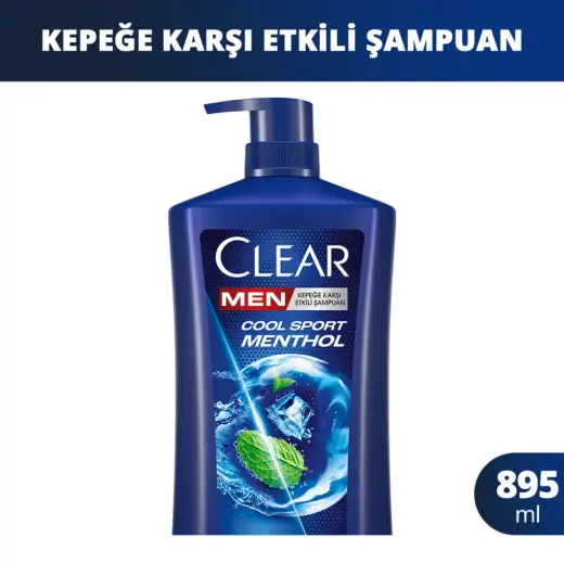 Clear Men Cool Sport Menthol Kepeğe Karşı Etkili Ekstra Büyük Boy Şampuan 895 ml