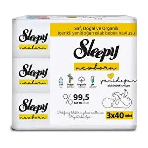 Natural Ultra Hassas Yenidoğan Bebek Islak Mendil 3x40 Adet