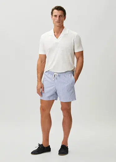 Relaxed Fit Mavi Beyaz Mayo
