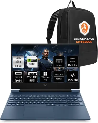 HP Victus 15 i7-13620H 8 GB 256 GB SSD RTX5060/8 GB 15.6'' FHD 144Hz W11H Gaming Laptop