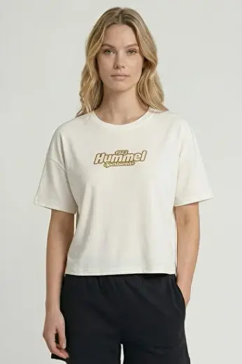 SAHARA KISA KOLLU TİŞÖRT Ekru Kadın Tişört