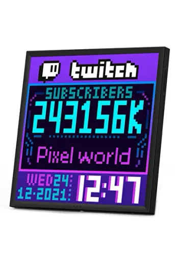 Pixoo-64 App Kontrollü Wifi Animasyonlu 64x64 Piksel LED Ekran Resim Çerçevesi-Abone Sayacı