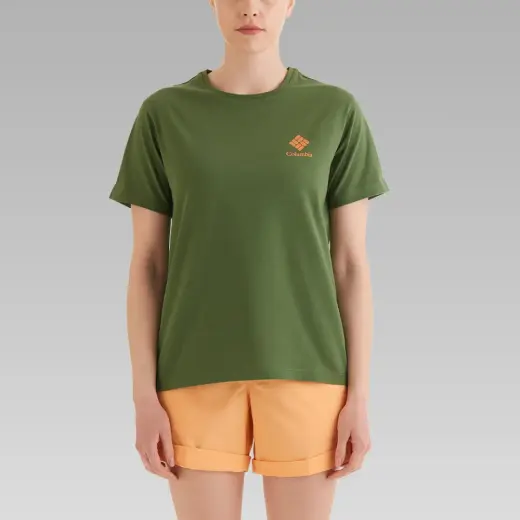 CSC Stacked Mini Gem Logo Kadın Kısa Kollu T-Shirt