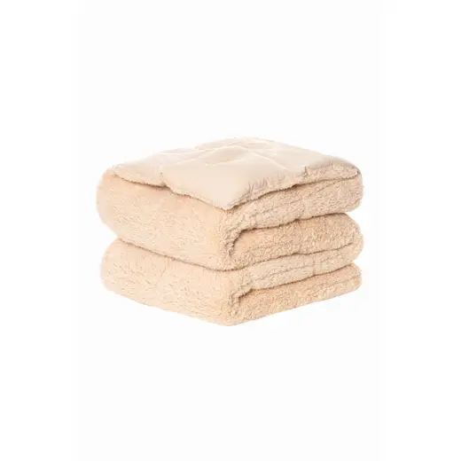 Cotton Box Tek Kişilik Peluş Yorgan Krem 155x215