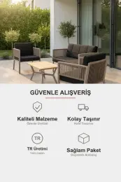 Upstyle Lido Bahçe & Balkon Oturma Takımı Siyah 7