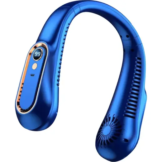 Bıçaksız Boyun Fanı Dijital Ekranlı Taşınabilir Mini Hava Soğutucu USB Şarj Edilebilir