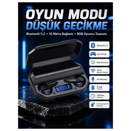 Masa Dostu Çağrı Cevaplayabilen Akıllı Saat 5.2 Bluetooth Bağlantılı Kulaklık Tdms-07