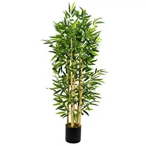 Yapay Çiçekçiniz 5 Gövdeli Yoğun Yapraklı 120 Cm Yapay Bambu Ağacı