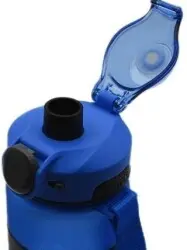 Noki Su Matarası Tritan Auto Kapak Soft Touch Silikon Bantlı Askılı 750 Ml - Mavi