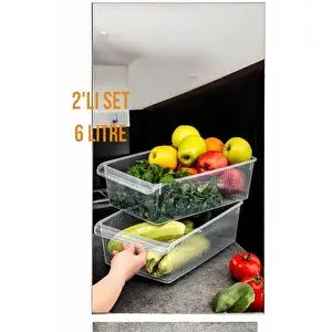 Citim 2'li 6 Litre Dolap İçi Ve Buzdolabı İçi Düzenleyici Banyo Mutfak Organizeri 20x32x7 Cm