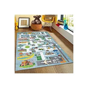 Bebişim Halı Eğitici Yol Arabalı Çocuk Halısı 120x175 cm