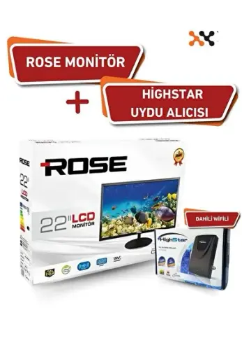 22" 55 Ekran 12v Full Hd Karavan - Tekne - Yat Lcd Monitör Tv Ve Highstar Dahili Wifili Uydu Alıcısı