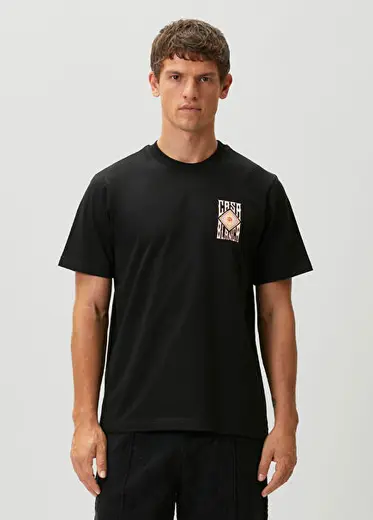 Hermons Mirage Siyah Logo Baskılı T-shirt