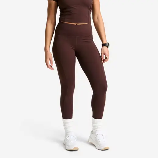 Kadın Yüksek Belli Spor Taytı - Kahverengi - Shape