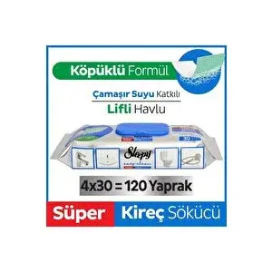Sleepy Easy Clean Süper Kireç Sökücü Yüzey Temizlik Havlusu&mendili 4x30 (120 Yaprak)
