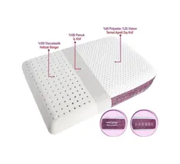 Medium Serenity Ergonomik Visco Yastık 65x43x12 CM Boyun Ağrıları İçin Orta Sert Hafızalı Baş Yastığı 3