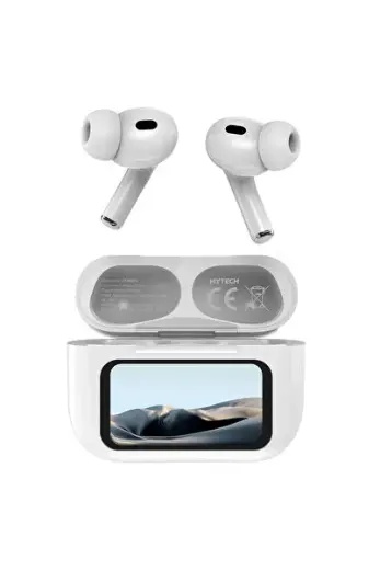 HY-TWS16 Beyaz Mobil Telefon Uyumlu Bluetooth 5.4V Ekranlı TWS Mikrofonlu Kulaklık
