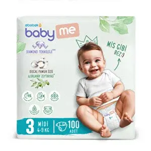 Midi 3 Numara Bebek Bezi 4-9 kg 100 Adet