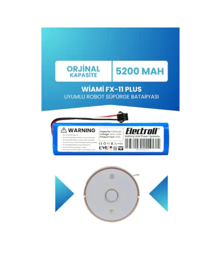 Wiami Fx-11 Plus Robot Süpürge Batarya 14.4V 5200 Mah Li-İon Pil