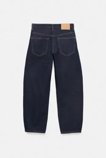 Düşük bel barrel jean Lacivert