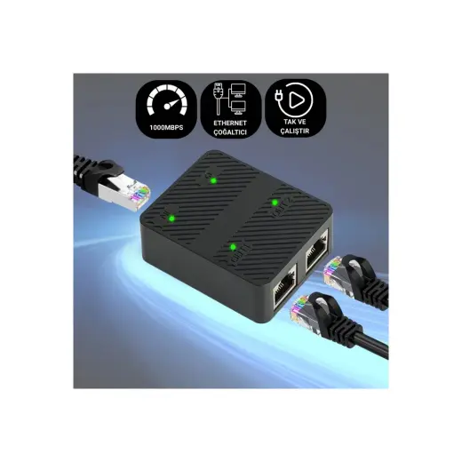 Polham 1000 Mbps Ethernet Çoğaltıcı | Tak ve Çalıştır Ağ Bölücü Adaptör, 1gbps Ethernet Çoğaltıcı Splitter
