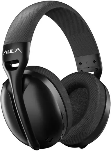 Aula S6 3 Modlu Kablosuz 3.5mm Kablolu ve Bluetooth 5.3 Mikrofonlu Gaming Oyuncu Kulaklığı Siyah Ultra Hafif Hafızalı Sünger 40mm Sürücülü Gürültü Önleyici