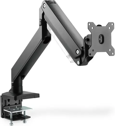 DIGITUS Monitör Tutucusu - Kelepçe ve Gaz Basınçlı Yay - 1 Ekran - 35 İnçe Kadar - 1 x 15 kg'a Kadar - VESA 75 & 100 - Siyah