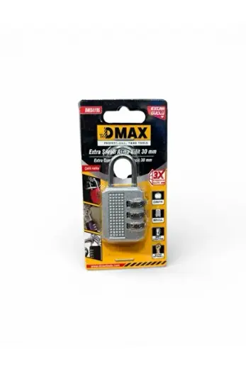 Ekstra Güçlü 30 mm Asma Kilit Dmx4195 Gümüş renk 3 ŞİFRE