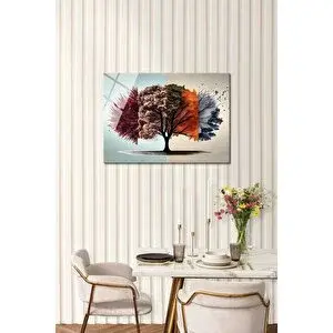 Mgi Design Hayat Ağaci Yatay Cam Tablo-kırılmaz Temperli Cam Üzeri Solmaz Baskı | Doğa Ve Manzara Temalı Dekoratif Duvar Tablosu, Salon, Yatak Odası Ve Ofis Dekoru, 45x30 cm