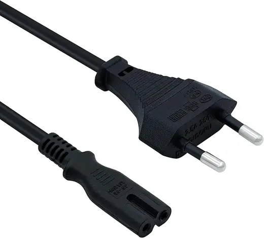 ROBEVE PS3 / PS4 / PS5 / XBox Series S-X Uyumlu Güç Kablosu 1.5 Metre 2Pin Güç Kablosu Projeksiyon - Monitör - Tv Universal 2Pin Güç Kablosu